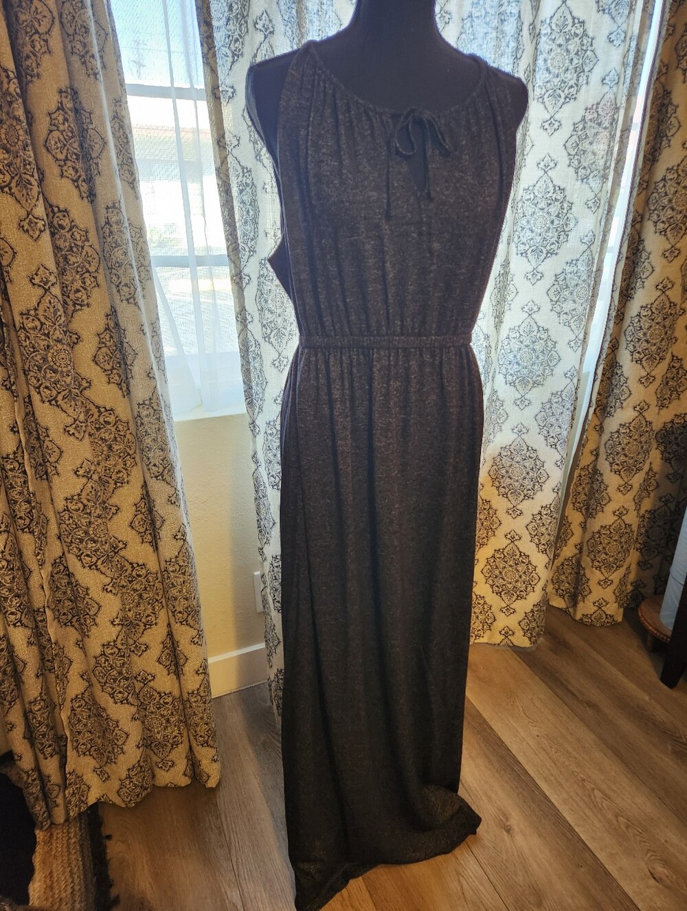 Ann Taylor LOFT Size Large Heather STRETCH Knit Maxi  Dress
